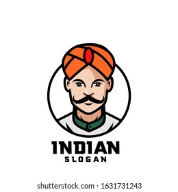 Indian Chef Character Logo Design Cartoon Stock Vector Royalty Free