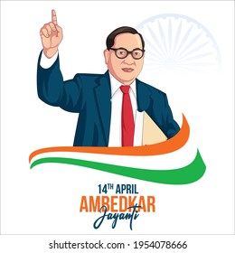 Indian Freedom Fighter Ambedkar Jayanti Banner Stock Vector Royalty