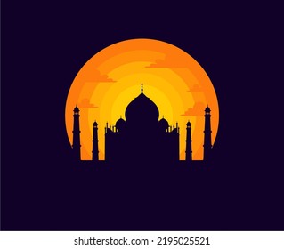 Indian Taj Mahal Vector Graphic Illustration Stock Vector Royalty Free