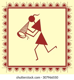 Indian Tribal Painting Warli Painting Stock Vector Royalty Free