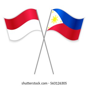 Indonesian Filipino Crossed Flags Indonesia Combined