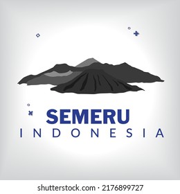 Indonesian Volcano Mountain Semeru Vector Illustration Stock Vector