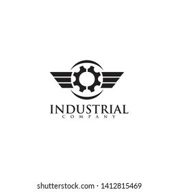 Industrial Company Logo Design Using Gear Stock Vector Royalty Free