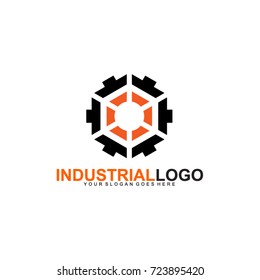 Gear Factory Logo Design Industrial Vector