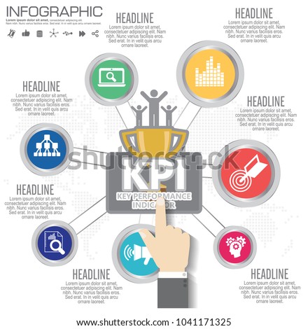 Infographic Kpi Concept Marketing Icons Key Stock Vector Royalty Free Shutterstock