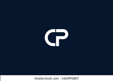 Initial Based Clean Minimal Logo Cp Stock Vector Royalty Free