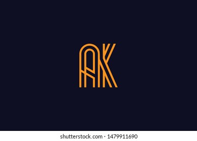 Initial Based Clean Minimal Logo Ak Stock Vector Royalty Free