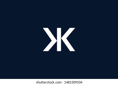 Initial Based Clean Minimal Logo Kk Stock Vector Royalty Free