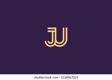 Initial Based Clean Minimal Logo Ju Stock Vector Royalty Free