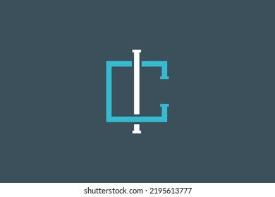 Initial C Letter Logo Design Minimalist Stock Vector Royalty Free