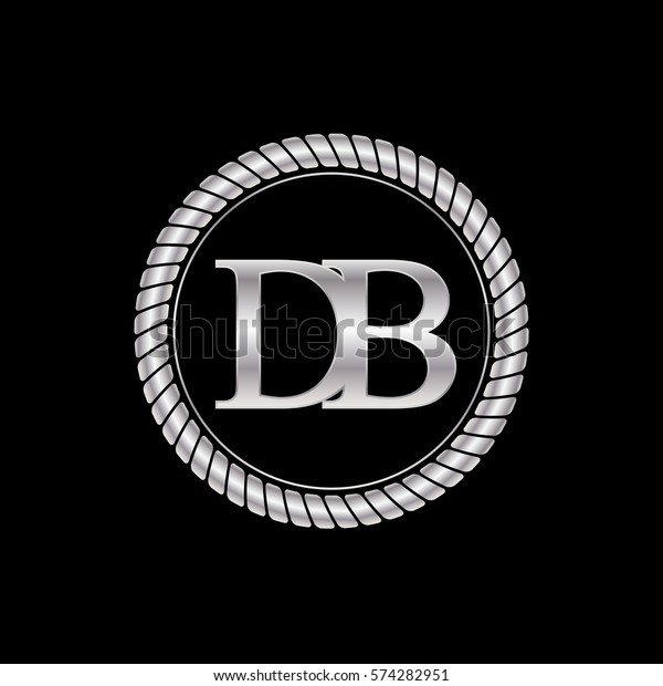 Initial D B Logo Silver Metallic Stock Vector Royalty Free 574282951