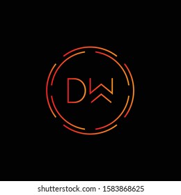 Initial Dw Letter Logo Creative Modern Stock Vector Royalty Free