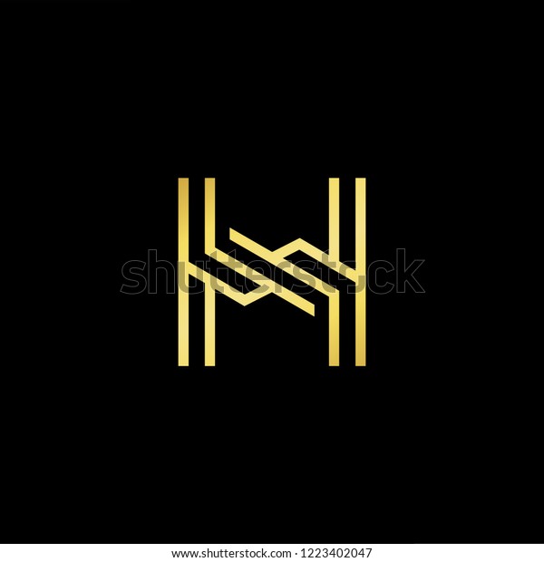 Initial Letter H Hh Minimalist Art Stock Vector Royalty Free