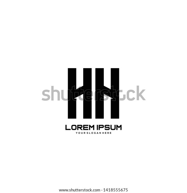 Initial Letter Hh Minimalist Art Logo Stock Vector Royalty Free