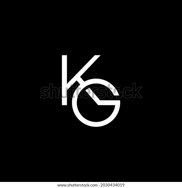 Initial Letter Kg Monogram Logo Design Stock Vector Royalty Free