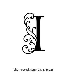 Initial Letter Luxury Beauty Flourishes Ornament Stock Vector Royalty