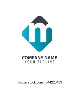 Letter Logo M Orange Design Initial Stock Vector Royalty Free