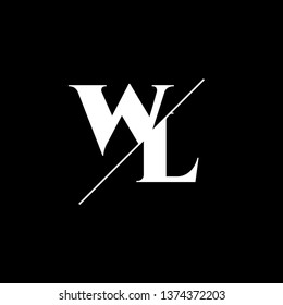 Initial Letter Wl Monogram Sliced Logo Stock Vector Royalty Free