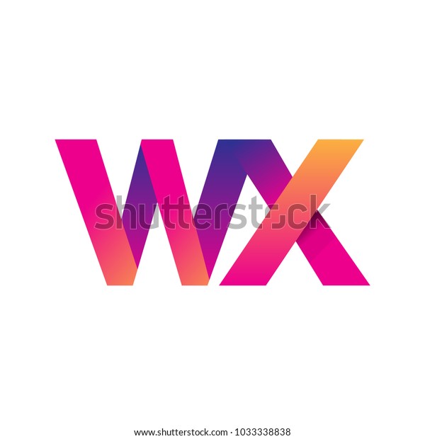 Initial Letter Wx Logo Lowercase Magenta Stock Vector Royalty Free