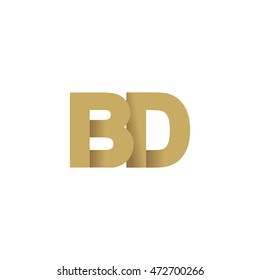 Initial Letters Db Overlapping Fold Logo Stock Vector Royalty Free