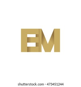 Initial Letters Em Overlapping Fold Logo Stock Vector Royalty Free