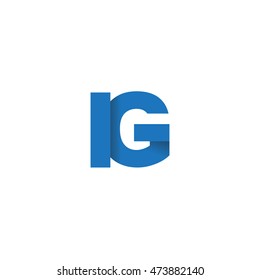 Initial Letters Lg Overlapping Fold Logo Stock Vector Royalty Free