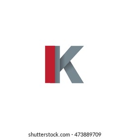 Initial Letters Ik Overlapping Fold Logo Stock Vector Royalty Free