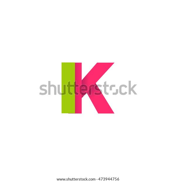 Initial Letters Ik Overlapping Fold Logo Stock Vector Royalty Free