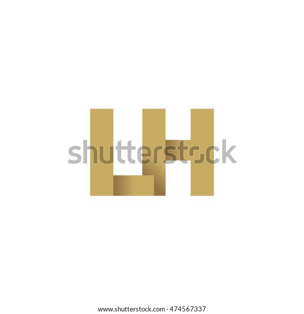 Initial Letters Lh Overlapping Fold Logo Stock Vector Royalty Free