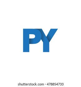 Initial Letters Py Overlapping Fold Logo Stock Vector Royalty Free