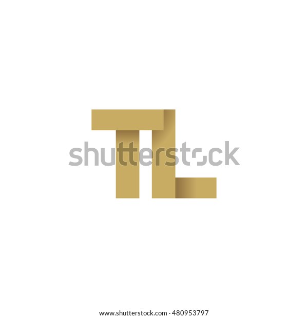 Initial Letters Tl Overlapping Fold Logo Stock Vector Royalty Free