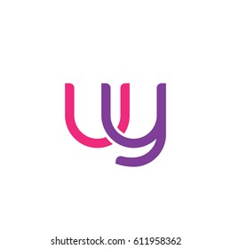 Initial Letters Uy Round Overlapping Chain Stock Vector Royalty Free