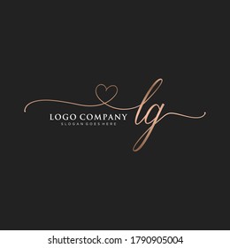 Initial Lg Beauty Monogram Elegant Logo Stock Vector Royalty Free