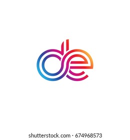 Initial Lowercase Letter De Linked Outline Stock Vector Royalty Free