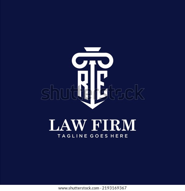 Initial Monogram Logo Lawfirm Pillar Design Stock Vector Royalty Free