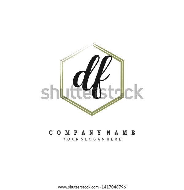 Initials Letter Df Handwriting Logo Vector Stock Vector Royalty Free