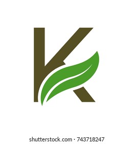 Letter K Leaf Logo Vector Stock Vector Royalty Free