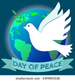 Earth White Dove Peace Symbol Vector Stock Vector Royalty Free