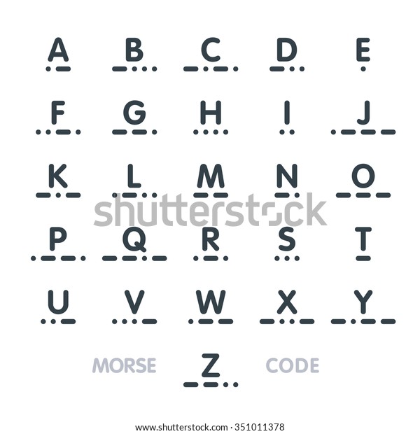 International Morse Code Alphabet Vector Illustration Stock Vector