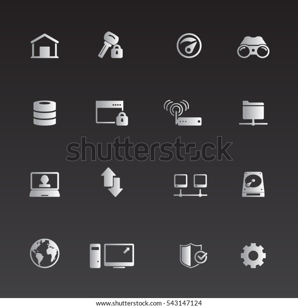 Internet Communication Network Icon Set Stock Vector Royalty Free