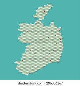 Ireland Modern Pixel Map Stock Vector Royalty Free