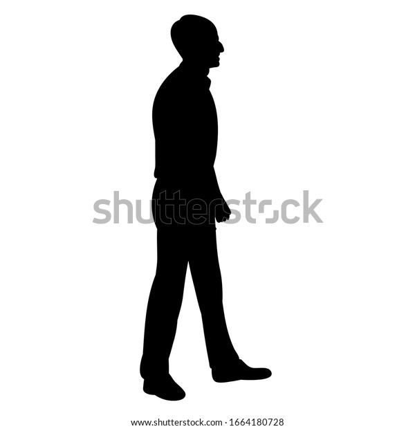 Isolated Black Silhouette Man Businessman Guy Stock Vector Royalty