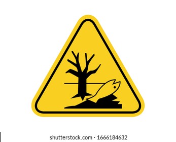 Isolated Caution Environment Common Hazards Symbols Stock Vector