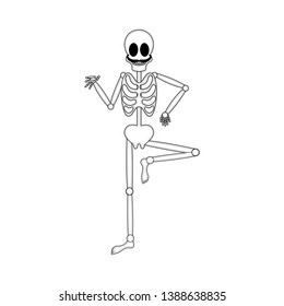 Isolated Human Skeleton Cartoon Sitting Image Stock Vector Royalty