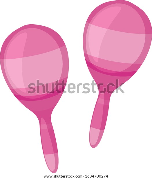 Isolated Maracas Pink Color Illustration Stock Vector Royalty Free