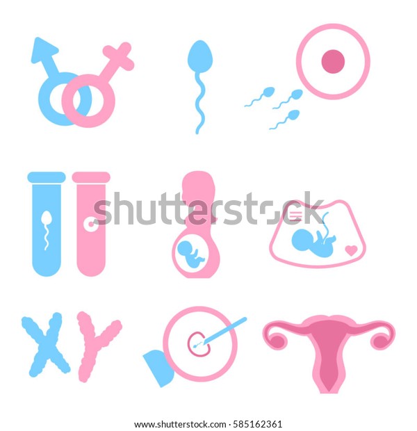 Ivf Vitro Fertilisation Icons Set Stock Vector Royalty Free 585162361