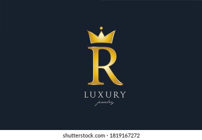 Letter R Royal Crown Logo Stock Vector Royalty Free