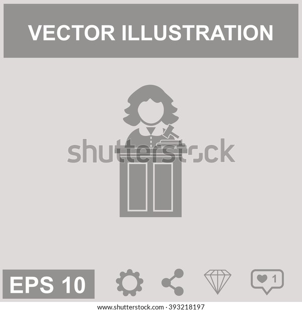 Judge Hammer Vector Icon Stock Vector Royalty Free 393218197