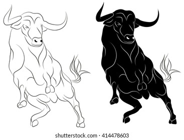 Jumping Bull Stock Vector Royalty Free 414478603 Shutterstock