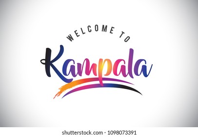 Kampala Welcome Message Purple Vibrant Modern Stock Vector Royalty